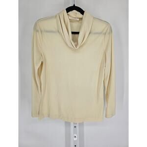 Vintage 1970s Dotty Mann Womens Sz M Lightweight Turtleneck Top Long Sleeve